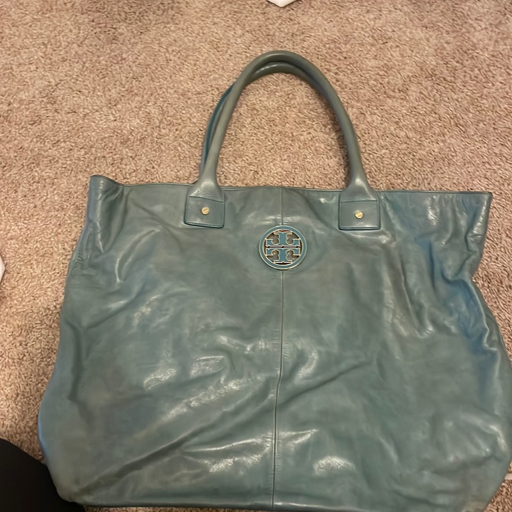 Teal Tory Burch shoulder bag